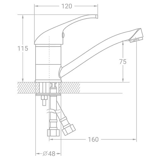 Змішувач для кухні TAU TN-2B142C 9846100 - фото 2