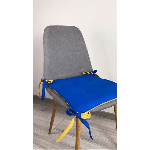 Водоотталкивающая подушка на стул Сине-желтая - фото 6