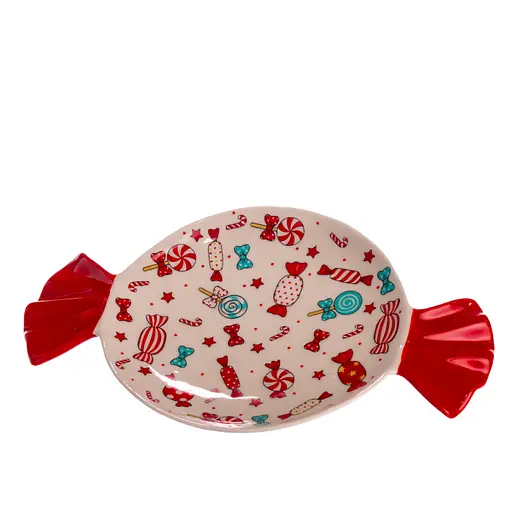 Новогодняя фарфоровая тарелка для десертов Merry Christmas Yiwu CR-1-24