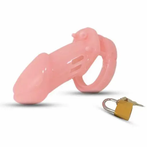 Пояс верности мужской пластиковый CB-6000 с замком Розовый - фото 1