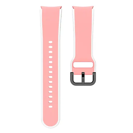 Браслет Double Line для Samsung Galaxy Watch 5 - рожево-білий ширина кріплення 20мм силікон Watchbands (W12-8WB12349934) - фото 4