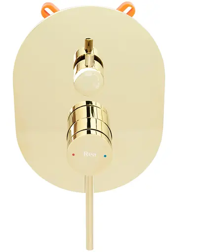 Душова система прихованого монтажу Rea Oval + Box gold REA-P8466, Золотий - фото 3