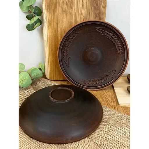 Фруктівниця 26 см керамічна (глиняна) різьблена Колосок - фото 6