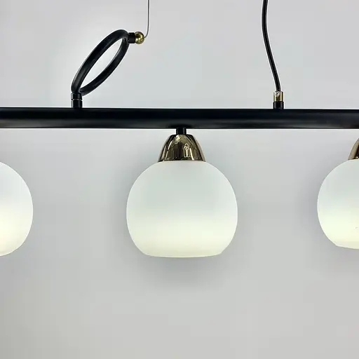 Видовжена люстра Лофт на 3 білих плафони | Арт. YQ307/3 AB+BK+WT | Line F - фото 2