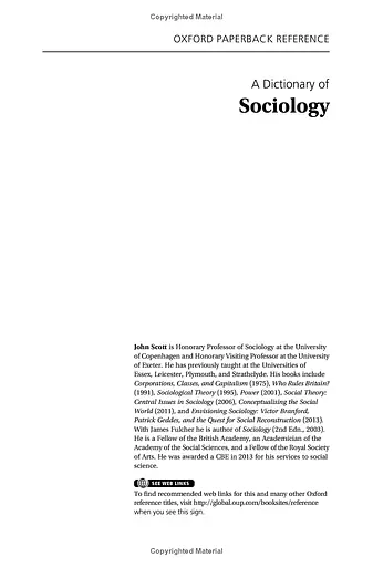 Oxford Dictionary of Sociology (Oxford Quick Reference)