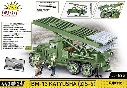 Конструктор COBI Реактивна установка БМ-13 Катюша (ЗІС-6) 1:35 440 деталей - фото 3