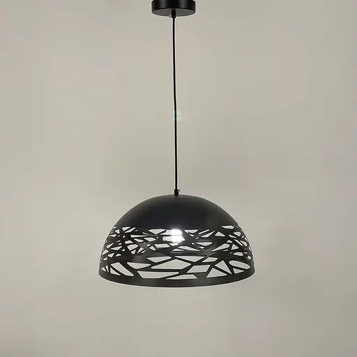 Світильник Лофт із коричневим різьбленим плафоном Ø 40 см | Арт. MJ 193-400 CF | Line F - фото 2