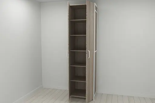 Шкаф Гардероб Уни секция 7 серии Конект Ferrum-decor 220x60x50см Белый металл ДСП Дуб Сонома Трюфель 16 мм (FRD-104570)