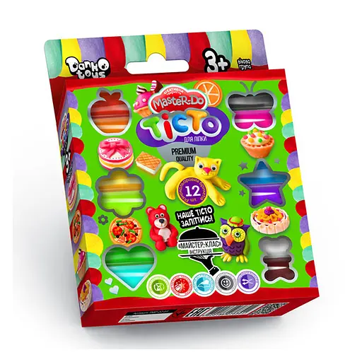 Набір творчості Тісто для ліпки Master Do, коробка, 12 кольорів, укр, Danko Toys