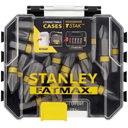 Набор бит Stanley FatMax Phillips Ph2 L=25 мм 20 шт. пластиковый кейс (STA88569) - фото 1