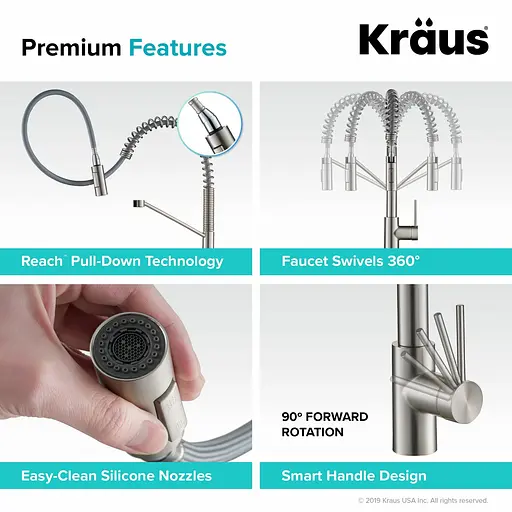 Змішувач для кухні Kraus Oletto нержавіюча сталь KPF-2631SFS Нержавіюча сталь - фото 12