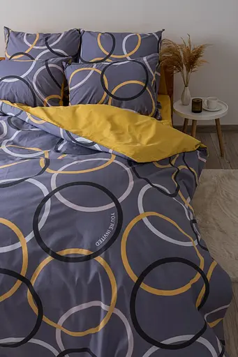 Комплект постельного белья ТЕП Soft dreams Invited семейный серый с желтым (2-03860_25347) - фото 3
