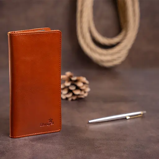 Мужской кожаный кошелек Shvigel 8.5х17.5 см acs0015244 - фото 3