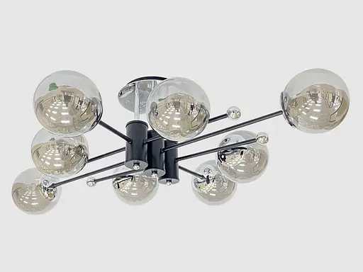 Стельова люстра на 8 плафонів 91191/8 чорний+хром