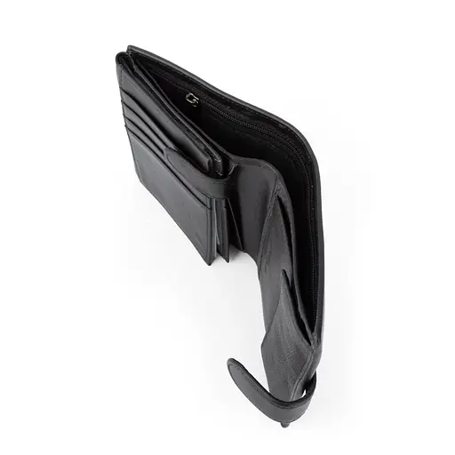 Кошелек мужской кожаный с отделом для прав JK 007 черный - фото 4