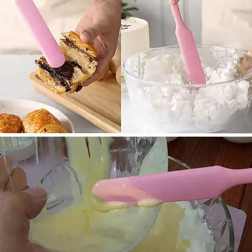 Шпатель кондитерський силіконовий лопатка кондитерська для торта 24 см Рожевий 88333 - фото 6