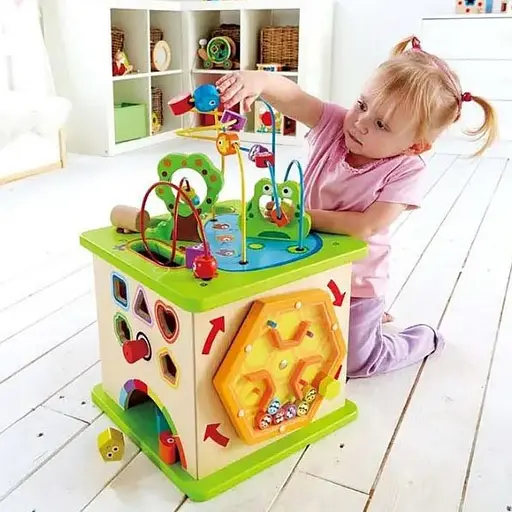 Детский развивающий Hape Куб Сельские зверьки E1810 Бизикуб деревянный - фото 6