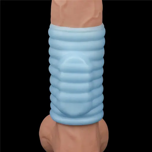 Насадка на пенис с вибрацией Lovetoy Knights Ring Vibrating Wave 10 см голубой - фото 5
