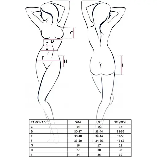 Комплект білизни Passion Ramona SET Black L/XL: ліф, стрінги, широкий пояс з воланом - фото 5