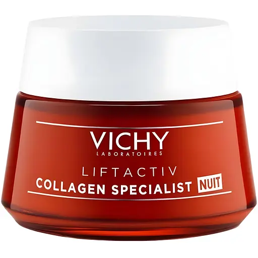 Ночной антивозрастной крем-уход Vichy Liftactiv Collagen Specialist Night Cream с эффектом коррекции морщин придание упругости и восстановлению сияния 50 мл (MB275500) - фото 1