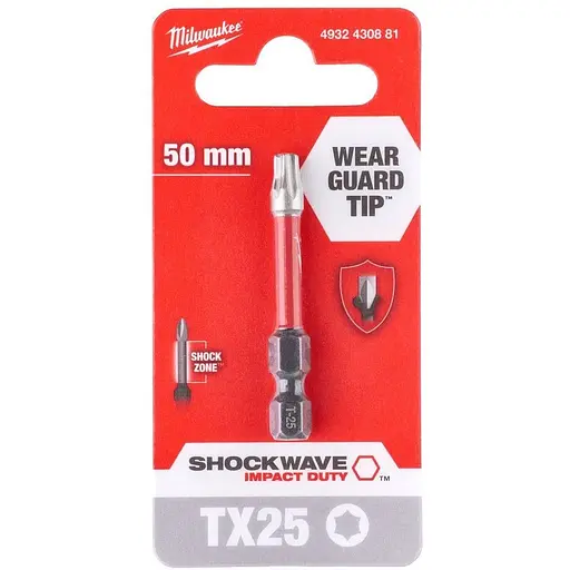 Бита Milwaukee Shockwave Torx T25х50 мм (4932430881) - фото 2