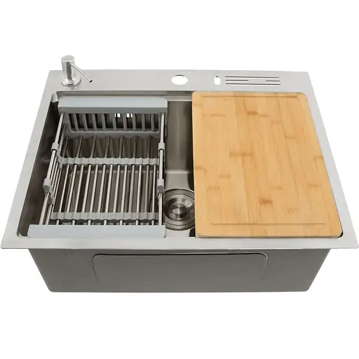 Комплект мийки на кухню та змішувача Nett з нержавіючої сталі NS-5747 - фото 2