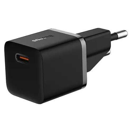 Мережевий зарядний пристрій Baseus GaN5 Fast Charger(mini) 1C 20W EU чорний CCGN050101 - фото 1