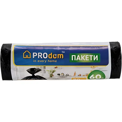 Пакети для сміття Продом міцні 60 л 20 шт. чорні