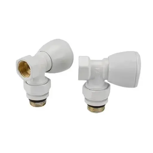 Комплект радіаторних кутових кранів Karro KR-319 верхні 1/2" Білий 30412 - фото 1