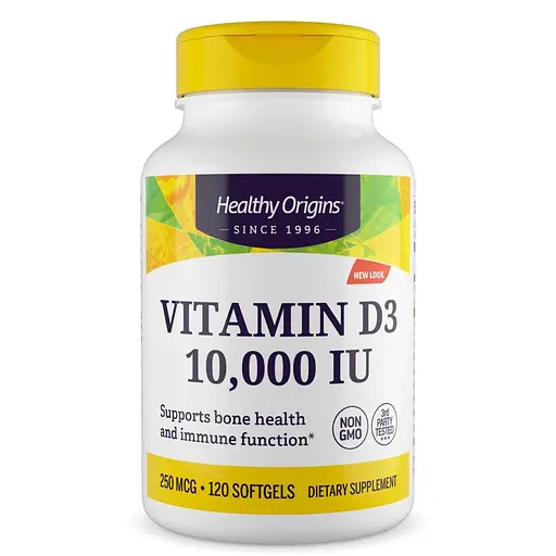Витамин Д3 Vitamin D3 Healthy Origins 10 000 МЕ 120 капсул