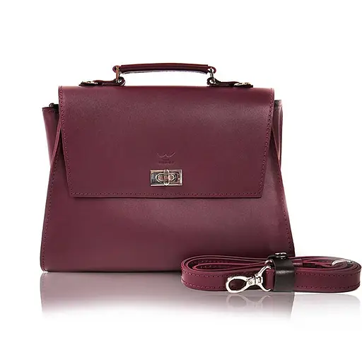 Жіноча шкіряна сумка Classic бордова - фото 8