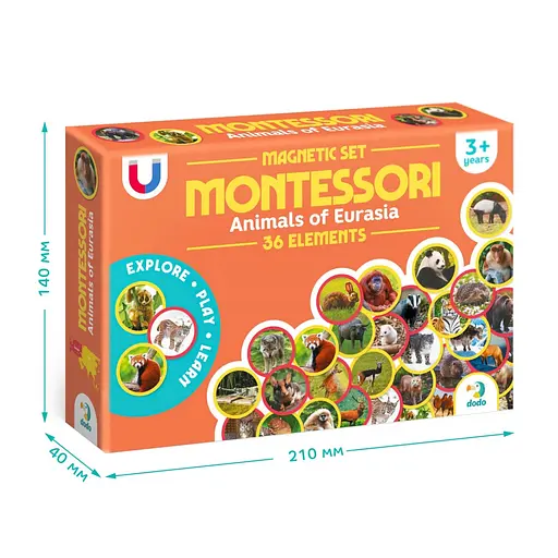 Детский магнитный набор Монтессори "Животные на континентах: Евразия" DoDo Toys 200285, 36 элементов - фото 4