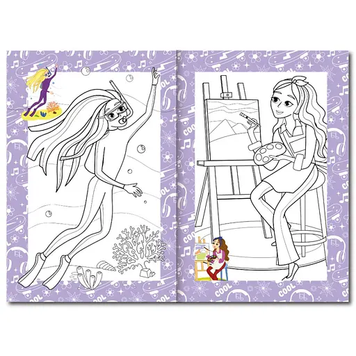 Книжка розмальовка "Дівчата хобі" РМ-48-33 с цветными подсказками - фото 2