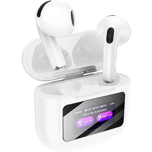 Навушники бездротові Hoco EW73 TWS, TouchScreen, BT5.4, мікрофон, вкладиші, White