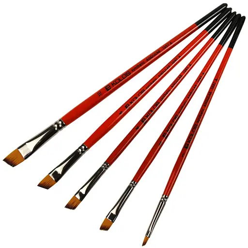 Пензель синтетика кутова Carrot 1097А коротка ручка Kolos - фото 2