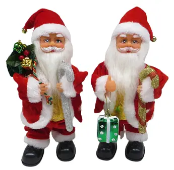 Іграшка ялинкова Дід Мороз з палицею, 1338-12, 27 см, інтерактивна, з музичними ефектами - фото 2