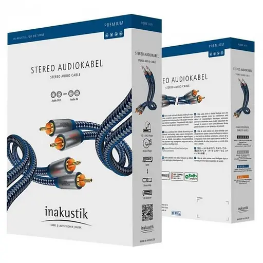Аудіокабель міжблочний 2RCA-2RCA Inakustik Premium Audio Stereo RCA 0.75m - фото 3