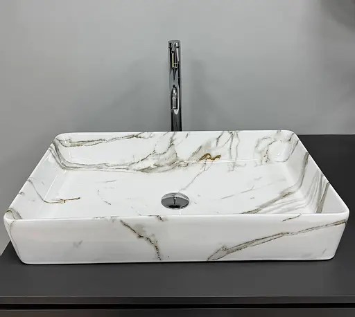 Умивальник VBI Triest lava накладний VBI-012715, Мармур - фото 3