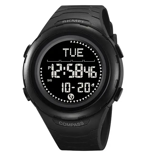 Часы мужские наручные спортивные Skmei 2166 Compass с компасом и шагомером (Черный)