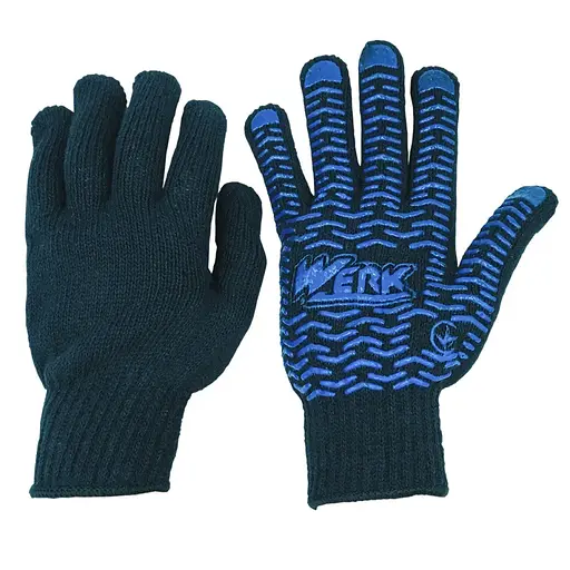 Рукавички ХБ чорні синій ПВХ Werk WE2166H (148059) - фото 2