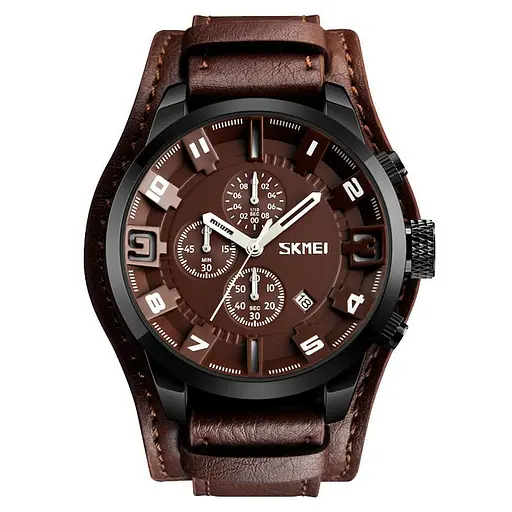 Мужские классические часы Skmei 9165 Brown-Brown