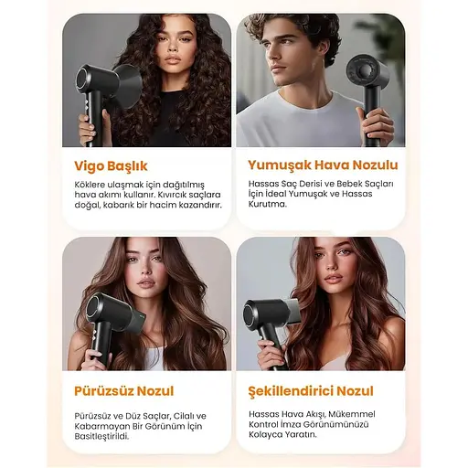 Надтихий і швидкий фен Pluzz X116 Ultra Ion (сріблястий) - фото 7