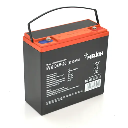 Тяговая аккумуляторная батарея Merlion EV 6-DZM-20, 12 В 20 Ач M5 (181x77x170), Q3 - фото 1