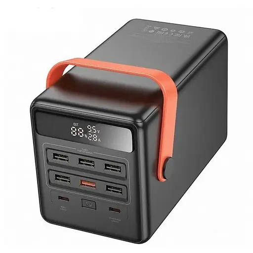 Універсальна мобільна батарея Hoco DB03 100000mAh Max Centurion PD 65W LCD Lamp (Чорна) - фото 4