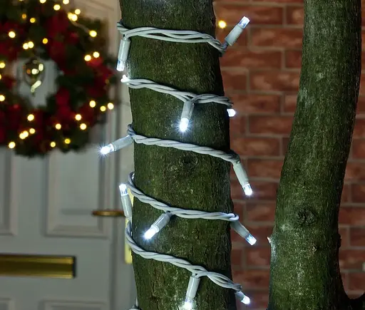 Гирлянда Нить от сети 10 м 100 LED уличная белый каучук Белый - фото 4