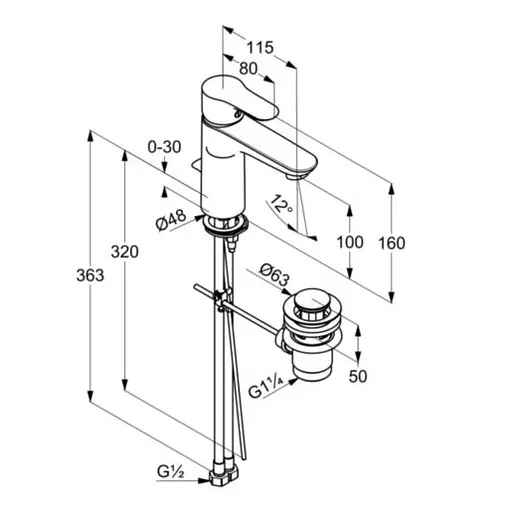 Смеситель для умывальника Kludi Objekta XL DN 10 322600575 - фото 3