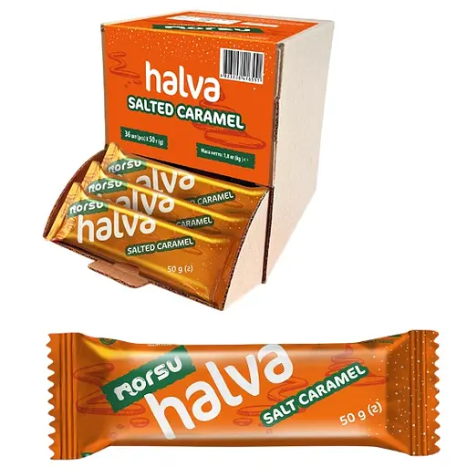 Халва подсолнечная Norsu со вкусом соленой карамели 50 г х 36 шт. - фото 2