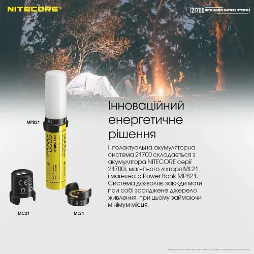 Фонарь Power Bank и зарядное устройство Nitecore 21700 Intelligent Battery System - фото 8