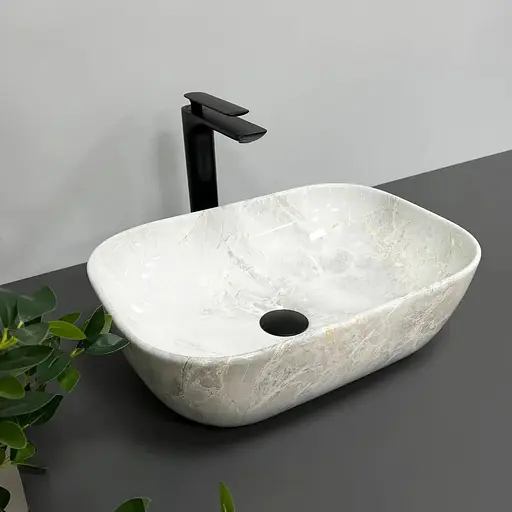 Умивальник VBI Ravenna light stone накладний VBI-011206, Сірий - фото 1