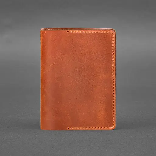 Кожаная обложка для документов 6.3 светло-коричневый Crazy Horse - фото 6